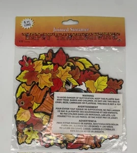 2009 Beistle Jointed Happy Thanksgiving Streamer Banner 5" x 6' - Picture 1 of 6
