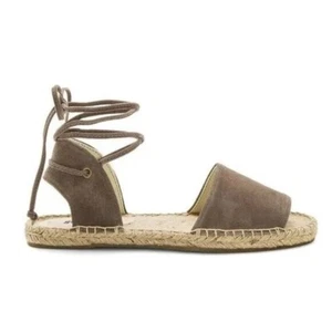 Soludos Balearic Gray Suede Tie Up Sandal - Picture 1 of 9