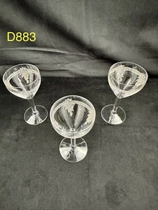 Lot de 3 Petits verres à Pieds en cristallin / Cristal vintage (D883) - Foto 1 di 5
