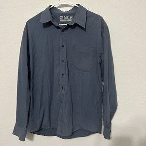 Cinch Modern Fit blaues geknöpftes Herrenhemd Größe Large Fronttasche - Bild 1 von 5