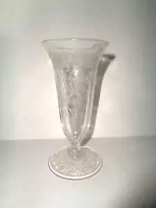 Hazel Atlas Co. FLORENTINE POPPY Clear GLASS VASE Depression Glass 6" - Picture 1 of 8