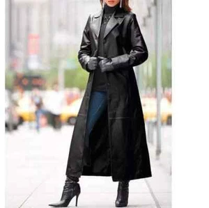 L Size Handmade New White Women Long Trench Coat Lambskin Stylish Design Formal - Picture 1 of 1