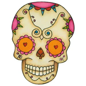 Teschio messicano: artigianato in legno forma fai da te laser giorno dei morti Muertos Halloween - Foto 1 di 3
