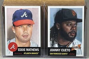 2021 TOPPS LIVING SET WEEK 2 #379 EDDIE MATHEWS BRAVES #380 JOHNNY CUETO GIANTS - Picture 1 of 2