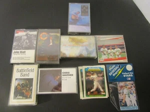 6x Cassette Tape Lot: folk rock + 20 oakland a's 1989 baseball cards + ne25 - Picture 1 of 1