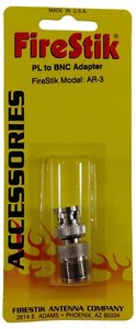Adaptador de cable coaxial de antena de radio Firestik AR-3 CB hembra SO-239 PL a BNC macho - Imagen 1 de 8