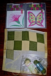 Vintage 1972 Columbia Minerva Needle Point Book 207 & Started Project Wool Yarn - Picture 1 of 1