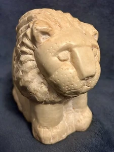 Vintage Original Limestone Carving Lion Art Sculpture 6”x7.5” •3.83Kgs - Picture 1 of 21