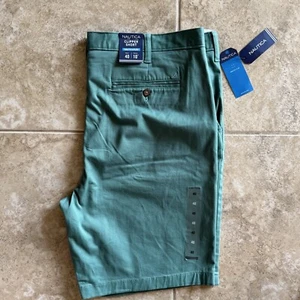 NEW Nautica Flex Clipper Short Mens 40  Flat Front • Deep Fern Green MSRP $49.50 - Picture 1 of 11