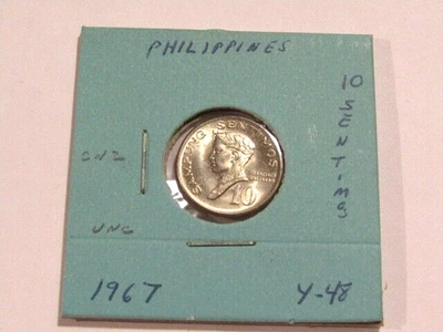Philippines 1967 10 Sentimos unc Coin - Image 1 of 4