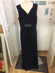 BNWT Kaliko Black Formal Dress Sleeveless Maxi Size 16 Beaded RRP £179 (H12) - Picture 1 of 8