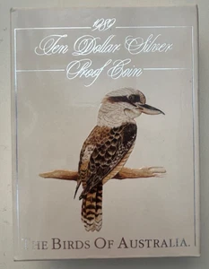 AUSTRALIAN PROOF: 1989 $10 BIRDS OF AUSTRALIA KOOKABURRA .925 SILVER COIN #BB13 - Bild 1 von 9