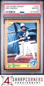 1990 SCORE TRADED #100T ERIC LINDROS RC BLUE JAYS PSA 10 - Picture 1 of 12