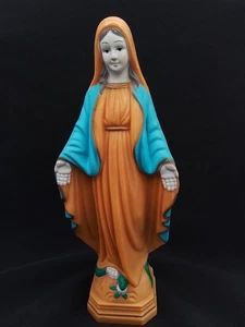 6" VINTAGE CELLULIOD VIRGIN MARY MOTHER MADONNA STATUE STEP TREAD ON SNAKE ALTER - Picture 1 of 17