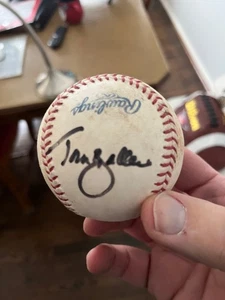 Tom Brookens Signed & Autograph game used Baseball - Picture 1 of 2