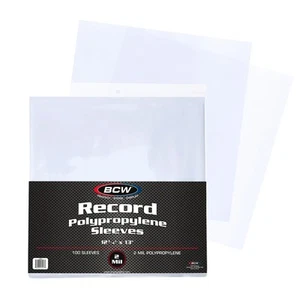 BCW 33 RPM Record Sleeves - 100 ct | Polypropylene Vinyl Record Outer Sleeves... - Picture 1 of 8