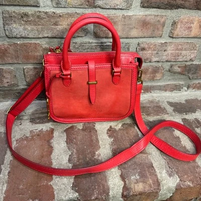 Fossil Ryder Mini Satchel  Leather Crossbody Handbag Brick Red - Image 1 of 4
