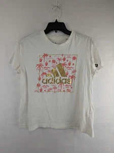 Adidas Gold Foil Logo Graphic T-Shirt Women's S - Picture 1 of 6