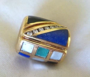 14K Yellow Gold Barrel Gemstone Diamond Pendant - 6.20 gms, 0.62 in, 0.16ct READ - Picture 1 of 12
