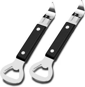 2 Pack Bottle Openers, Beer Can Opener,Can Opener Manual, Cap Black - Picture 1 of 6
