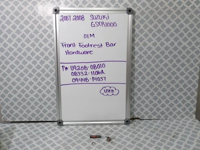 2007 2008 Suzuki GSXR1000 OEM Front Footrest Bar Hardware 09208-08010, 08332-110 - Image 1 of 4