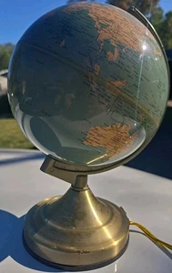 Vintage 12" Schreibtisch beleuchtete Weltkugel - Bild 1 von 3