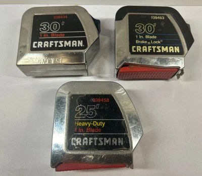 VTG Lot (3) Craftsman Heavy Duty Tape Measures 29 & 30’ /9-39434/9-39463/9-39458 - Image 1 of 4