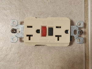 LEVITON 20 AMP SELF-TEST DUPLEX GFCI OUTLET ALMOND - Picture 1 of 2