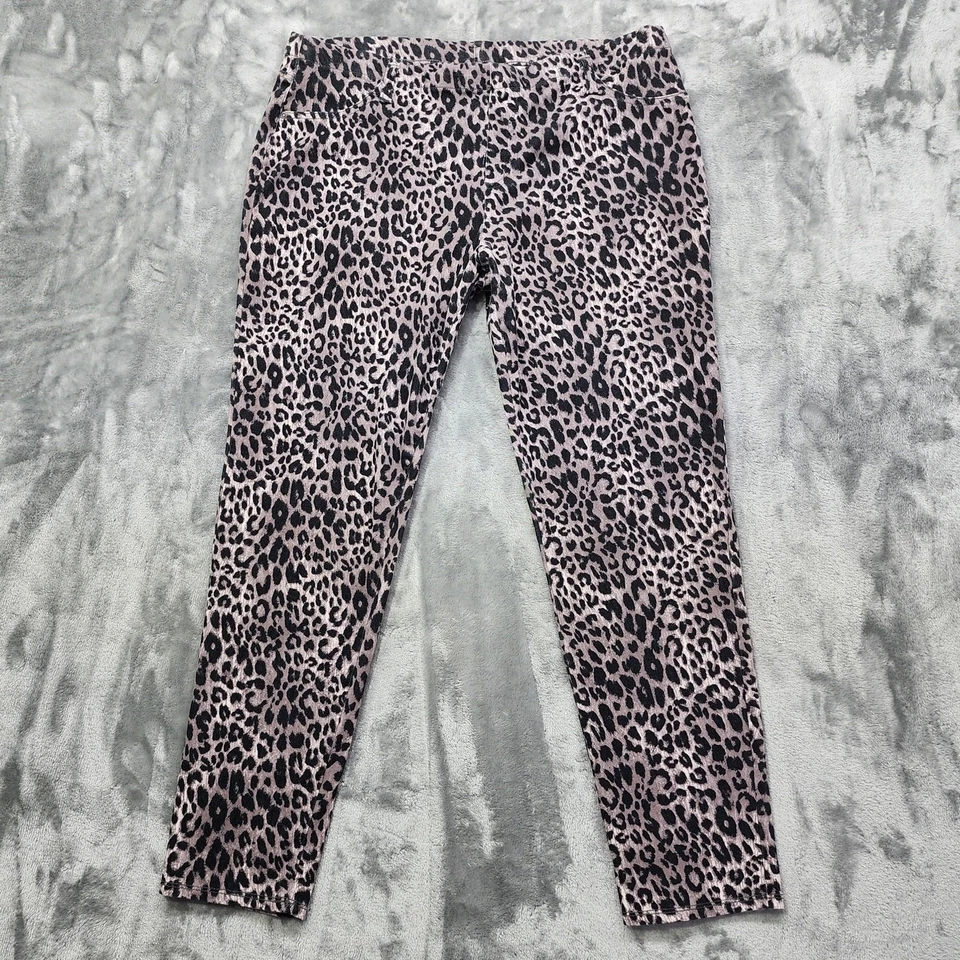 Faded Glory Jeans Womens XXL Black Tan Animal Print Jegging Skinny Pull On  - Image 1 of 4