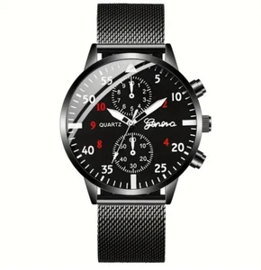 Armbanduhr von Geneva Damen Herren Uhr Schweizer Quarz Gummi-Silikon-Band - Bild 1 von 6