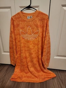 Adidas Originals Dress Womens Size M Coral All Over Print Long Sleeve New FM2010 - Picture 1 of 3