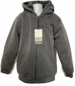 Gray Hanton Size 12 Boys Zip Up Heavyweight Sherpa Hoodie Jacket - Picture 1 of 6