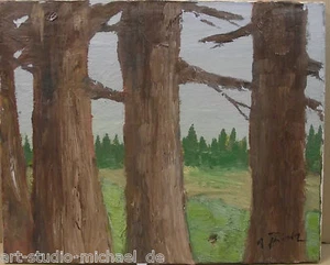 Michael Feicht (geb. 1959): „Drei Baumstämme in Landschaft“ - Picture 1 of 4