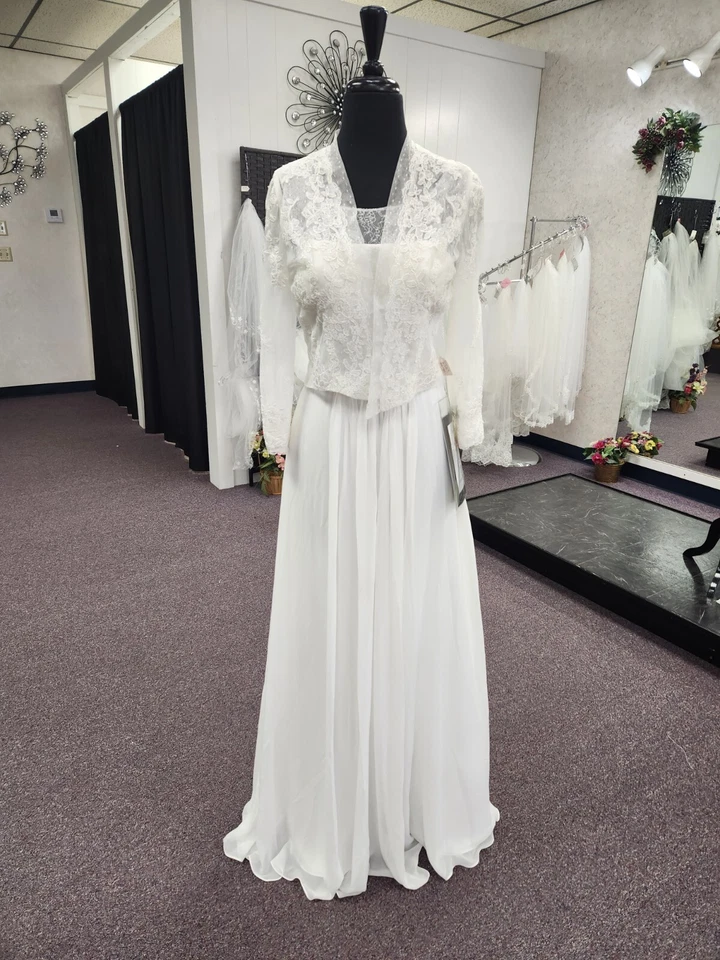 Mary's Bridal 2594 象牙色 8 码 蕾丝/雪纺 新娘礼服/婚纱礼服 — 第 1/4 张图片