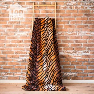 Tiger Skin Design Super Soft Warm Faux Fur Animal Skins Blanket Sofa Bed Throw - Picture 1 of 2