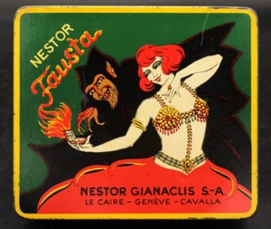 Alte Blechdose Ägypten Zigaretten Nestor Gianaclis Fausta Cigarettes Tin - Cairo - Bild 1 von 10