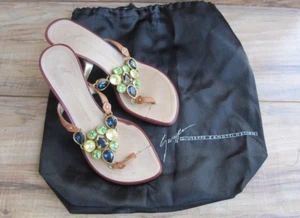 Giuseppe Zanotti VEIGNI Damen Edelstein Leder Sandalen Schuhe US 5 EUR 35 - EUC - Bild 1 von 11