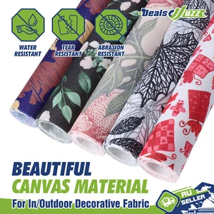 Printed Canvas Fabric Sewing DIY Home Ornament In/Outdoor Patio Awnings Material - Picture 1 of 25