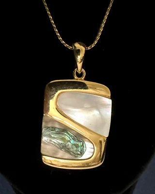 Collar Lia Sophia WATER WORLD Abulón y Nácar Tono Oro 18" Foto 1 de 4