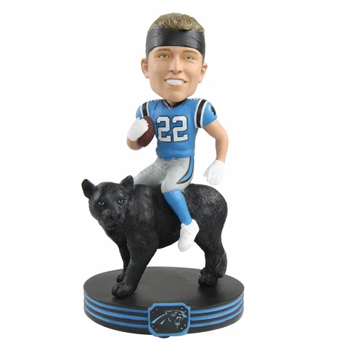 Christian McCaffrey Carolina Panthers Riding Panther Bobblehead NFL Cover