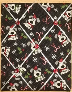French Bulletin Board Photo Memo Board Black Christmas Dog Print 8 x 10 inches - Picture 1 of 3