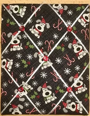 French Bulletin Board Photo Memo Board Black Christmas Dog Print 8 x 10 inches - Image 1 of 3