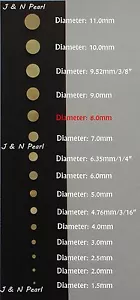 50+3 Stck. Kostenlose 8,0 mm Gold Perlmutt Punkte, Glänzend, Gold mit Schillern, Eine Klasse - Bild 1 von 2