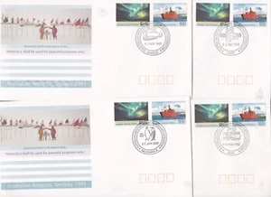 1991-2 ANTARCTIC TREATY FULL SET BASE CANCELS DECIMAL STAMP FIRST DAY COVERS #13 - Picture 1 of 5