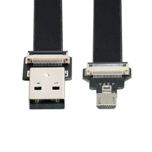 Male USB 2.0 Type-A to Micro USB 5Pin Male Data Flat Slim FPC Cable for Phone - Picture 1 of 12