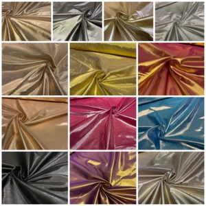 £5.99 Metallic Lurex shiny foil lame fancy costume dress craft fabric M1669 - Picture 1 of 96