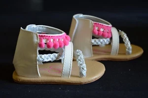 Jessica Simpson Tassy Toddler size 4 White Pink shoes sandles 9JS314L - Picture 1 of 9
