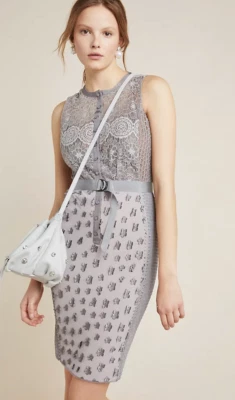 Anthropologie Byron Lars Gisella Lace Sheath Dress Size 00 Petite   - Image 1 of 3