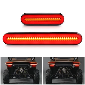 9" 5" Red/Amber Oval LED Truck Trailer Stop Turn Tail Brake Lights Flowing DRL - Picture 1 of 30