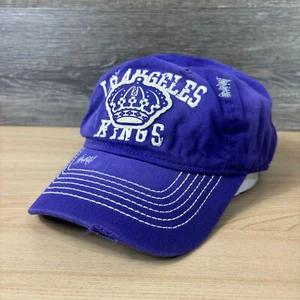 Los Angeles Kings Hat Cap Fitted L/XL Purple NHL Hockey CCM Pro OK'd Vintage - Picture 1 of 10
